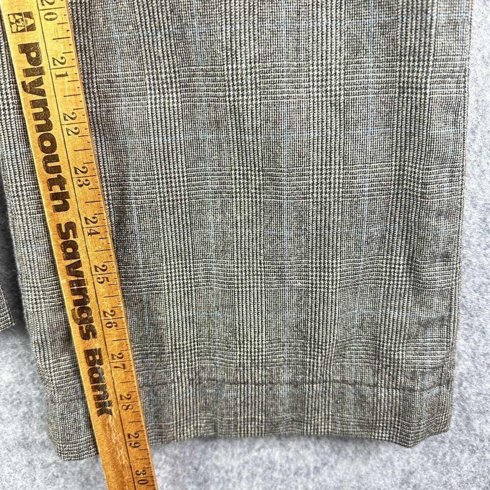 Vintage Banana Republic Pants Womens 4 Wool Brown Plaid Wide Leg Trousers Lined - Picture 11 of 16